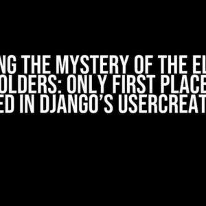 Solving the Mystery of the Elusive Placeholders: Only First Placeholder Displayed in Django’s UserCreationForm